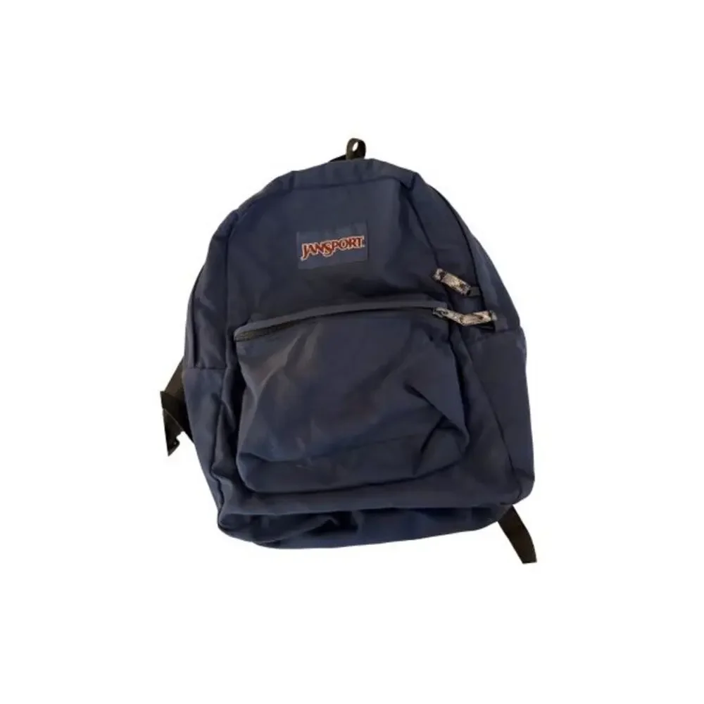 Vintage JanSport Backpack Blue Classic School Book Bag Retro Daypack USA Style